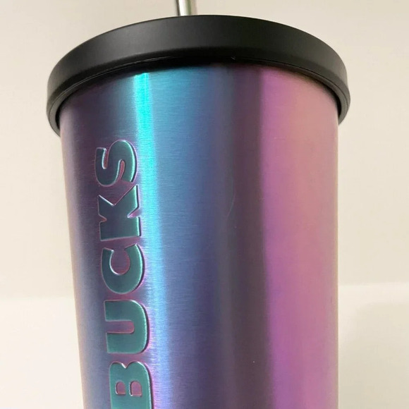 Starbucks 2014 Iridescent Cold Cup Stainless Steel  Tumbler 16 oz - Picture 12 of 16
